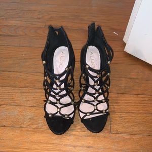 Black aldo strappy heels